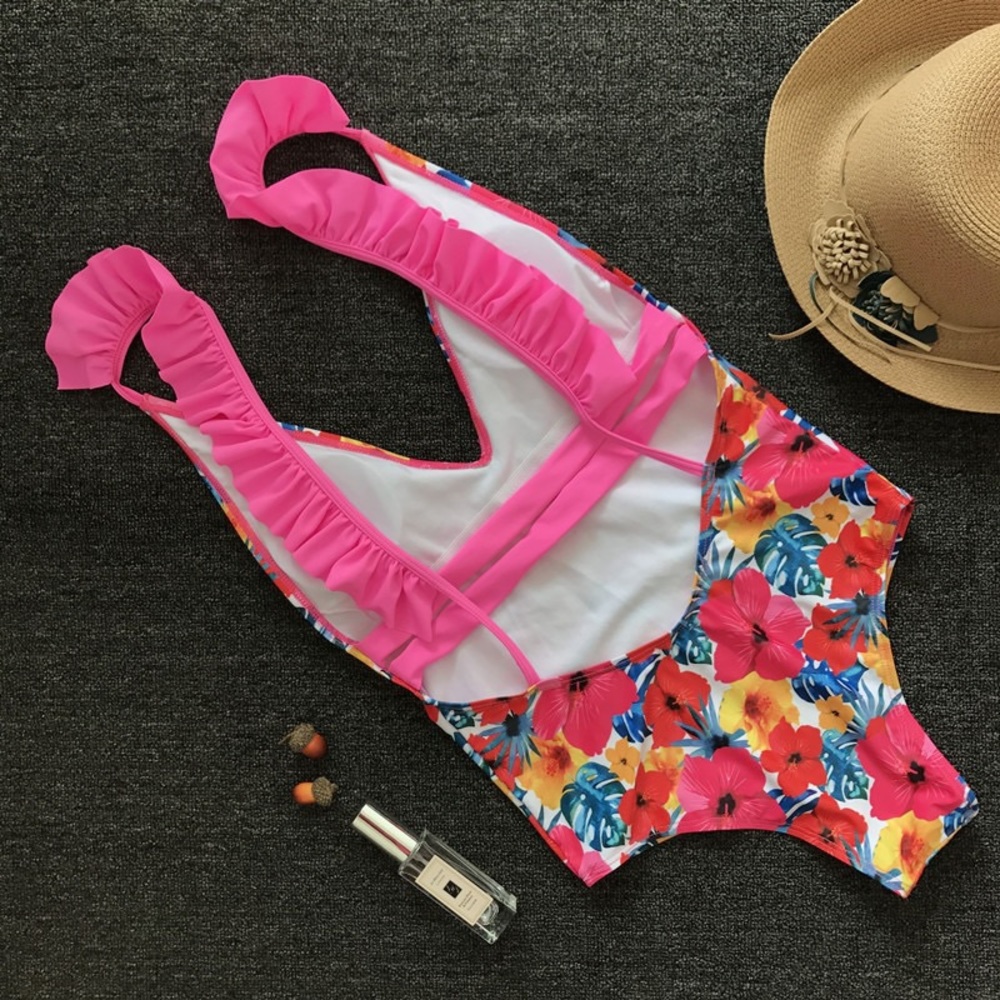 ARRIVED❤️Floral Ruffled Straps Swimsuit - Picture 4 of 4